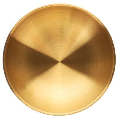 Toyvian Bandeja Decorativa de Acero Inoxidable, Plato Redondo Minimalista para Llaves Joyas y Relojes Organizador de Entrada Moderno y Centro de Mesa Estético, 7,39 x 7,39 x 2,55 pulgadas