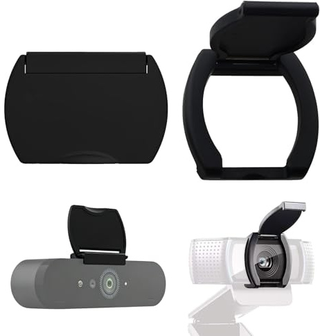Lot de 2 Caches pour Webcam – Obturateur de Confidentialité à Glissière – Protection de la Vie Privée – Noir – Compatible avec la Plupart des Webcams Standard – Anti-Poussière