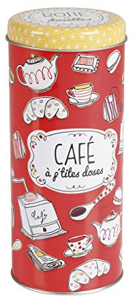 Delys-By-Verceral 515897 Boîte à dosette, Métal, rangement et conservation, design fun 7.5 x 18 cm Rouge