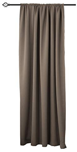 WOLTU Thermovorhang, Verdunklungsvorhang für Wohnzimmer Schlafzimmer, Blickdicht, mit Kräuselband für Schiene, 250g/m² Schwere Wärmeisolierende, 135 x 245 cm, Taupe