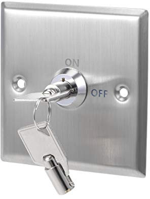 sourcing map Key Switch On/Off Exit Switches Emergency Door Release SPST for Access Control Panel Mount with 2 Keys