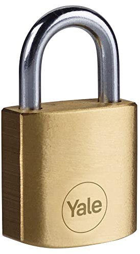 Yale Lucchetto in ottone Y110B/25 25 mm arco corto: corpo compatto con cilindro a 3 perni e arco in acciaio testato anticorrosione per protezione sicura di armadietti zaini e oggetti interni