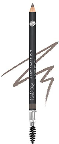 IsaDora Augenbrauenstift - Augenbrauenpuder in Stiftform - für dichte Augenbrauen - Langanhaltendes Ergebnis - Mit Augenbrauenbürste - Augenbrauenstift Härchenzeichnung - Brow Pencil Hellbraun