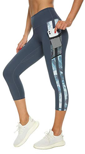 Flatik Leggings deportivos para mujer, pantalones de deporte 3/4, opacos, pantalones de yoga, pantalones de fitness, 0553 Capri, XL