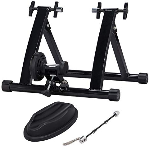 Yaheetech Turbo Bike Trainer Stand, Foldable & Magnetic Cycle Trainer Stand | Stable Indoor Bicycle Exercise Support, Comes with Quick Release Skewer, Supports Max Load 120 kg Ideal for Indoor Cycling