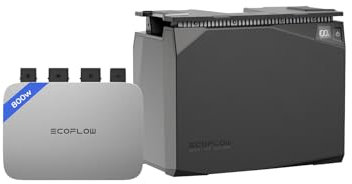 EcoFlow Powerstream Balkonkraftwerk mit Speicher 0% VAT, WLAN netzgekoppelter Mikrowechselrichter 800W, 2kWh Wasserdichter Akku, App-Steuerung, Energieverbrauchssteuerung