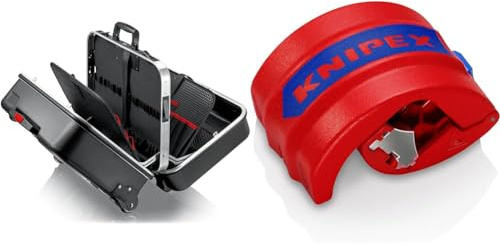 KNIPEX 00 21 41 LE Werkzeugkoffer BIG Twin Move Werkzeug-Trolley | Rollkoffer leer, Schwarz & BiX® Schneider für Kunststoffrohre und Dichthülsen, 20-50 mm