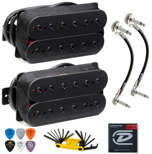 Seymour Duncan Blackened Black Winter Passive Hight-Output Humbucker Set E-Gitarre Pickups with Tonebird Tool Picks Saiten MXR Patch Bundle Hard Rock to Heavy Metal Style 11102-92-BBW