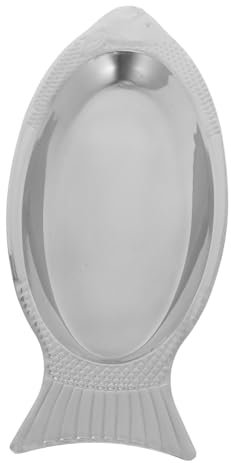 VICASKY Piatto Da Portata a Forma Di Pesce in Acciaio Inossidabile Antiscivolo 34 Cm Resistente Alte Temperature Per Cucina e Vaporiera Uso Domestico