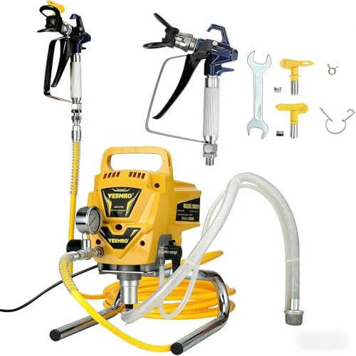Pulverizador de Pintura sin Aire para Pintar Casas,850W Pintura Airless,Regulación del Aire a presión,Máxima 3000 PSI con Manguera de 7.5 m para Pared,Mueble,Interior,Exterior