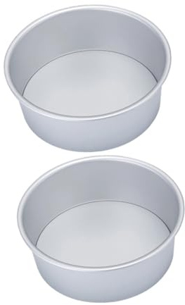 EXHUMKY Molde para Pasteles Redondo 8 Pulgadas 2 Piezas Antiadherente Aleación de Aluminio para Tartas de Bodas Postres y Galletas Bandeja para Hornear Individuales