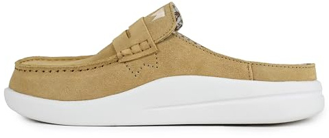 Kickback Frenchy Mocassini Slip‑On da Donna in Pelle Scamosciata – Design Leggero Tipo Mule con Suola Antiscivolo e Plantare Ortopedico Imbottito – Scarpe Estive Smart Casual - Pale Yellow, EU 39