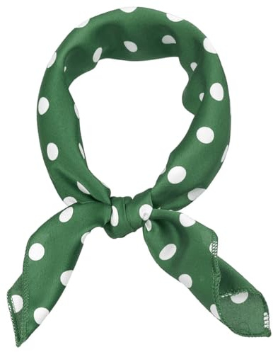 sourcing map 1950s Vintage Retro Polka Dot Square Scarf Head Neck Scarves | Polyester smooth fabric, lightweight, all seasons, 50s themed party accessory, versatile wear ways