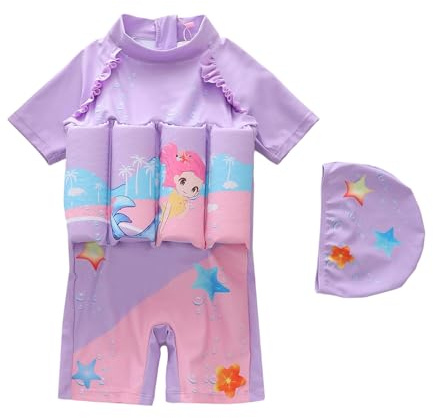 Costume da Bagno Ragazza, Costume da Bagno Galleggiante per Ragazze con Protezione e Design Sportivo per attività acquatiche