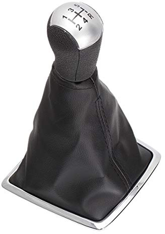MOMOALA 5 velocidades pomo de palanca de cambios Palanca de cambios Cubierta Compatible con Compatible con D Focus MK II 05-08 - Plata