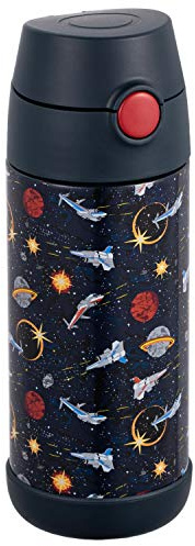 Snug Insulated Kids Water Bottle with Straw & Spout – Double-Wall Stainless Steel, Leakproof, Easy-Flip Lid – For School, Travel, Toddlers & Big Kids - Space Wars, 12oz