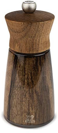 Peugeot Meribel Manuelle Salzmühle, Klassische Mahlgradeinstellung, Höhe: 14 cm, Walnussholz/Acryl, 33767