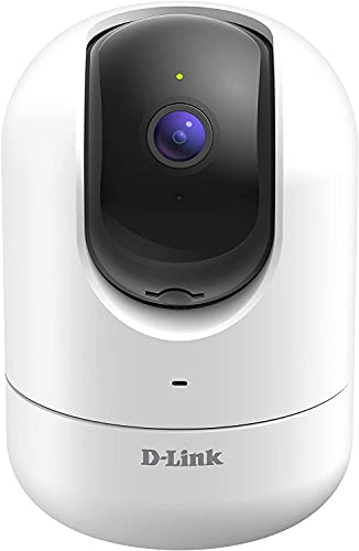 D-Link DCS-8526LH Cámara WiFi Full HD con giro motorizado, seguimiento personas, visión nocturna, detección personas que manda alerta y graba vídeo en la nube, Alexa, puerto red LAN, ONVIF, blanca