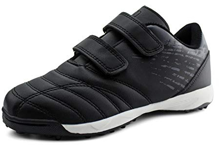 JABASIC Kinder Komfortabel Rasen Fußballschuhe Sportlich Turnschuhe (27EU,Schwarz)