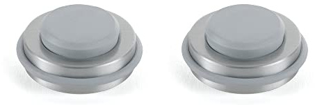 MAD Tope para puerta de suelo adhesivos, parachoques de goma de pared (Small, gris con base satinada)