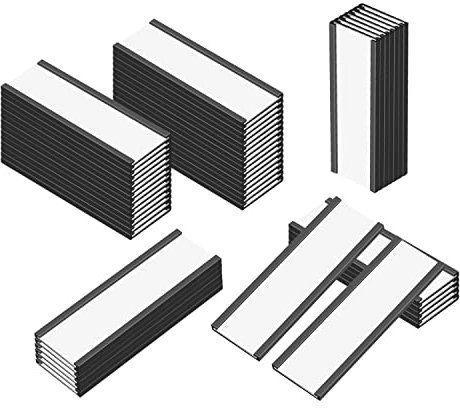 MVISUAL C Channel Magentic Label Holders 1x3 Inches,Magnetic Labels Shelf Label Data Card Holders,Pack of 50
