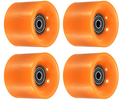 PATIKIL 60mm Longboard Wheels with Bearings ABEC-9, 4 Pack Street Wheels for Skateboards Cruiser Wheel Replacement 80A, Orange Black