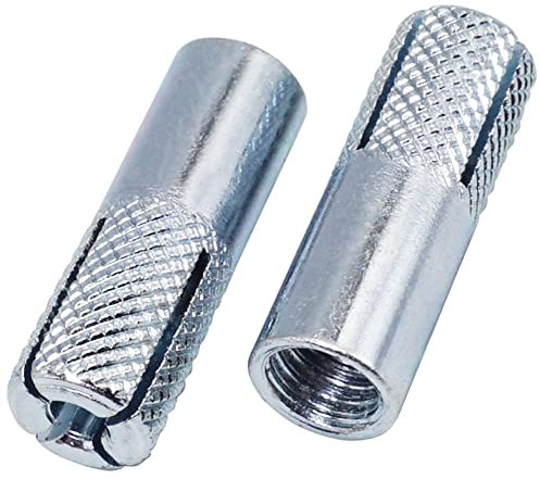 SKIR'CO (50 pezzi) Goccia zigrinata in ancore M8 x 30 mm, Manicotto per bulloni di espansione, Tasselli da parete, Ancoraggio in calcestruzzo