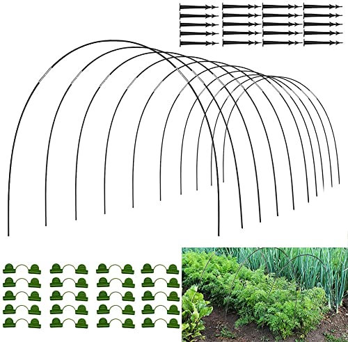 Anyingkai Gewächshausreifen Folientunnel,Bögen Für Folientunnel,Gartentunnel Reifen,Gewächshausreifen Fiberglas,Tunnelbogen Für Hochbeet,Gartenreifen Hochbeet (30PCS)