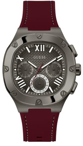 GUESS Hommes Analogique Quartz Montre avec Bracelet en Silicone GW0571G4