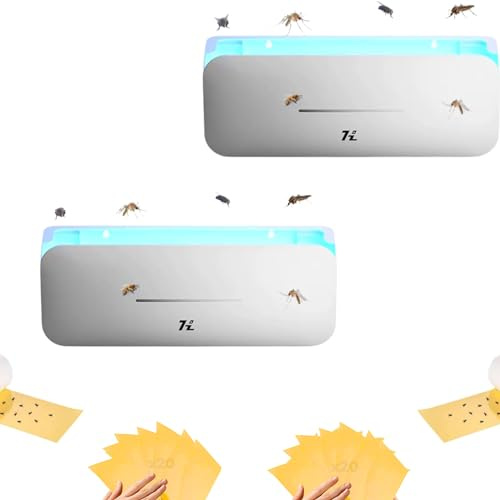 220V Elektrisk mygglampa, Insektsmedel inomhus, 10W Power Fly Killer, 365nm UV-ljus, Kemikaliefri, Gäller för inomhus- och utomhusbruk, 50m-100m2. (40 ark ingår)