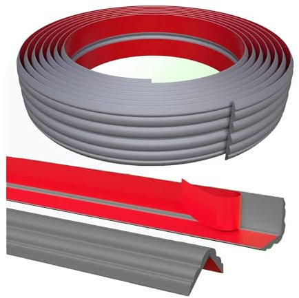 Plinthe Souple AutoadhéSive Moulure Adhesive Baguette Finition Plan De Travail Cuisine Baguette De Finition,Moulure Murale Adhesive,Moulure Plafond pour Protection Angle Mur,Gris 3m*4cm