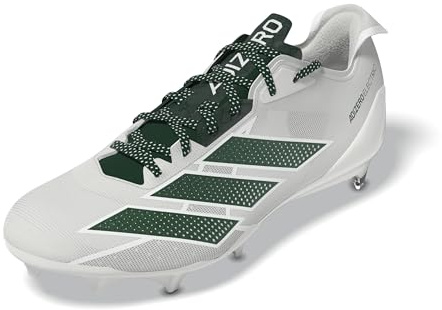adidas Adizero Electric Baskets de football américain pour homme, Blanc/vert foncé/blanc, 52 2/3 EU