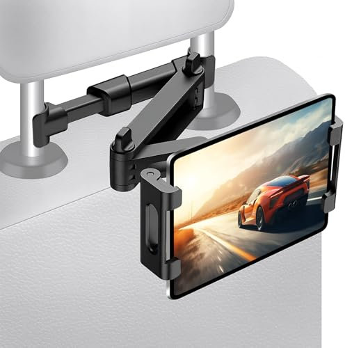 Marjoramy Soporte Tablet Coche,360°Rotación, Soportes Movil Coches Asiento Trasero, Soporte Tablets Reposacabezas Coche,Soportes Extensible,para 4.7 A 12.9 Móvil Y Tablet
