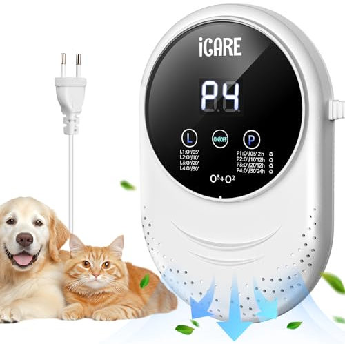 Generador de Ozono Purificador de aire, 200mg/h Mini Generador de Ozono Esterilizador, Ionizador de Aire Desodorizador para Habitaciones, Baño, Cocina, Humo, Coches, Mascotas, Formaldehído y Olor