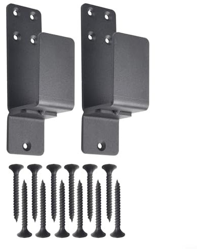 Besshepplo Loquet de porte robuste - Barre de sécurité - Support de barricade - Pour la sécurité de la maison - Pour garages, caves, granges, abris de jardin (noir)