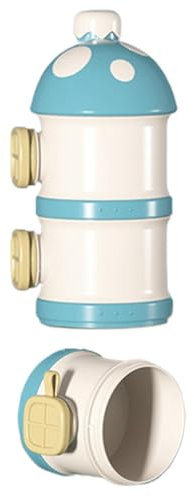 Lunaobrik Boîtes de rangement pour formule – Distributeur de lait en poudre à 3 couches | Pots de rangement pour champignons anti-déversement pour aliments pour bébé