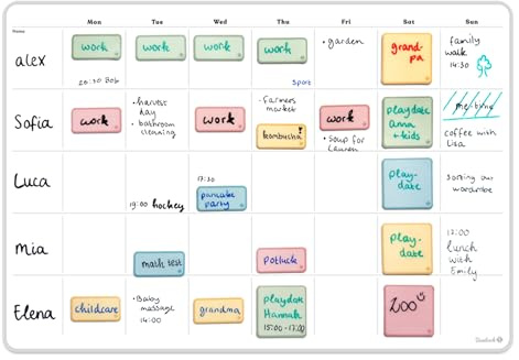 Sticky Whiteboard Planning hebdomadaire | Planning familial | Lavable & autocollant