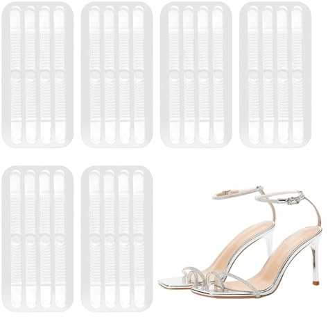 Lot de 24 coussinets antidérapants en silicone transparent pour chaussures de femme – Coussins en gel invisibles pour éviter de glisser et de pincer les talons hauts, confortables