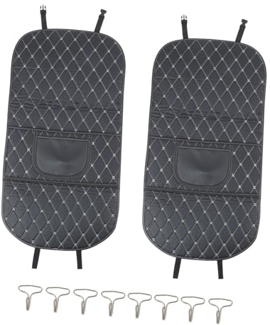 HIAKDOFT 2 piezas Protector Asiento Coche PU con Bolsillo Almacenamiento Antipatadas Respaldo Fácil Instalación Limpieza Sencilla