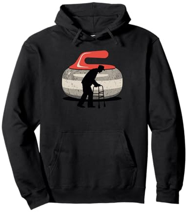 Vieil Homme Silhouette Pierre De Curling Curleur Sweat à Capuche