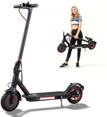 Electric Scooter, Electric Scooter Adult 350W with 25-35KM Range, Max Speed 25KM/H, 8.5 Solid Tire, Double Braking System for Adults and Teens