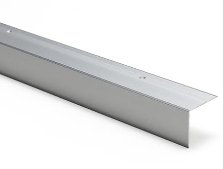 Aluminium Stair Nosing 45mm x 40mm 1.18m Anti Slip Step Edge Trim (Silver)