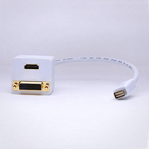 FireFold 1ft Mini-DVI Male to DVI-D Female & HDMI Female - Compatible with PowerBook G4, iMac, MacBook, Xserve, and Mac mini
