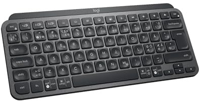 Logitech MX Keys Mini Minimalistiskt Trådlöst Belyst Tangentbord | Kompakt, Bluetooth, Bakgrundsbelyst, USB-C, Kompatibel med Apple macOS, iOS, Windows, Linux, Android, QWERTY PAN - Mörkgrå