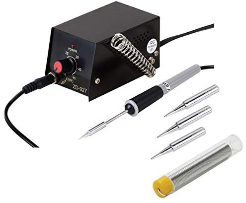 MINI STAZIONE SALDANTE ZD-927 CON STAGNO OMAGGIO E 3 PUNTE INCLUSE 8W SALDATORE CON PUNTA FINE 0,3mm PER PICCOLE SALDATURE DI PRECISIONE TEMPERATURA REGOLABILE 100-450°C