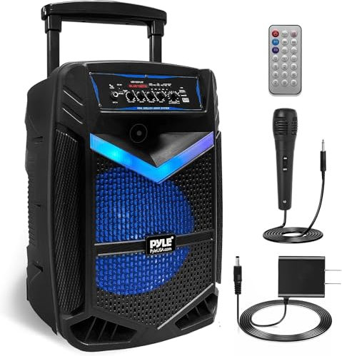 Pyle Speaker Bluetooth Portatile da 800 Watt con Subwoofer da 30,48 cm e Tweeter da 2,54 cm, Registrazione, Ingresso Microfono, Luci da Festa, USB/SD, Radio