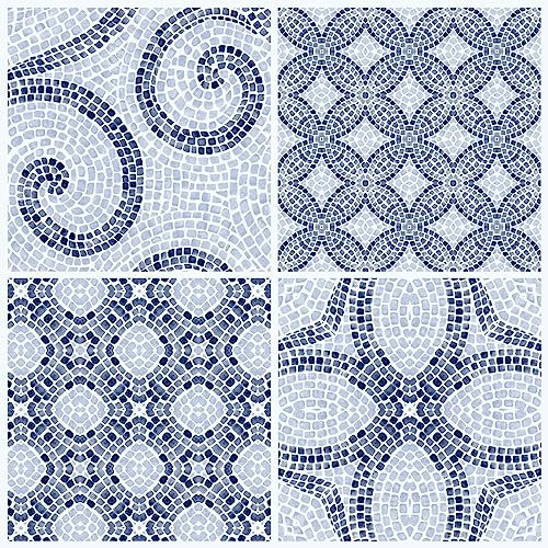 d-c-fix suelo vinilo autoadhesivo Mosaico romano - 11 losetas - impermeable, decorativo vinilico - baldosas azulejos adhesivos PVC - para cocina, baño y salón - 30x30 cm