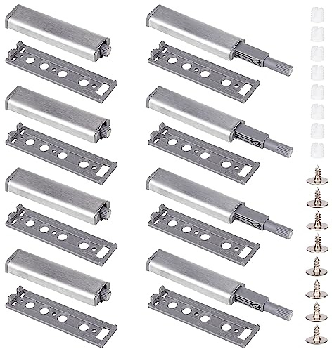 GoldRock Apriporta a pressione push to open, 8 pezzi Tip on per porte, retrofit Softclose, ammortizzatore per porte di armadi, chiusura magnetica, porta dell'armadio