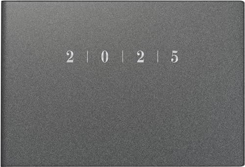 rido/idé Taschenkalender Mod. Septimus 2025 | A6 quer, Kunststoff, grau