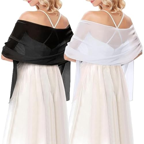 flintronic Écharpe En Mousseline De Femme, 2PCS Foulard Femme Élégante En Chiffon, Écharpe pour Femmes 155 x 50 cm, Echarpe Châle